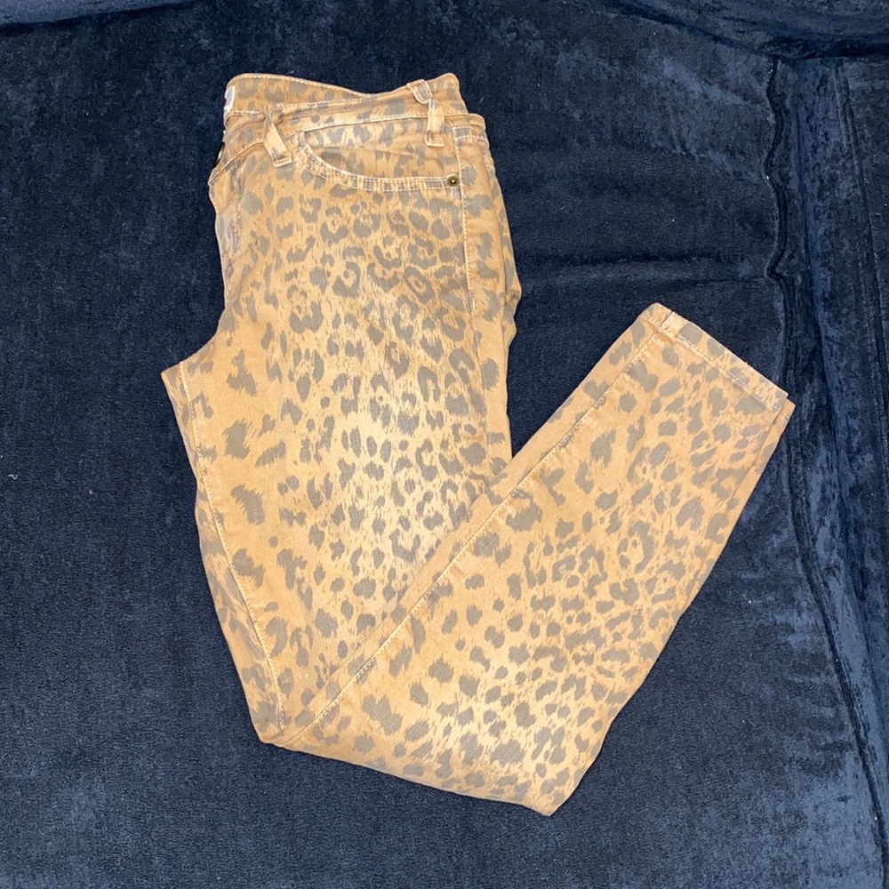 Current/Elliott Leopard Skinny Jeans
